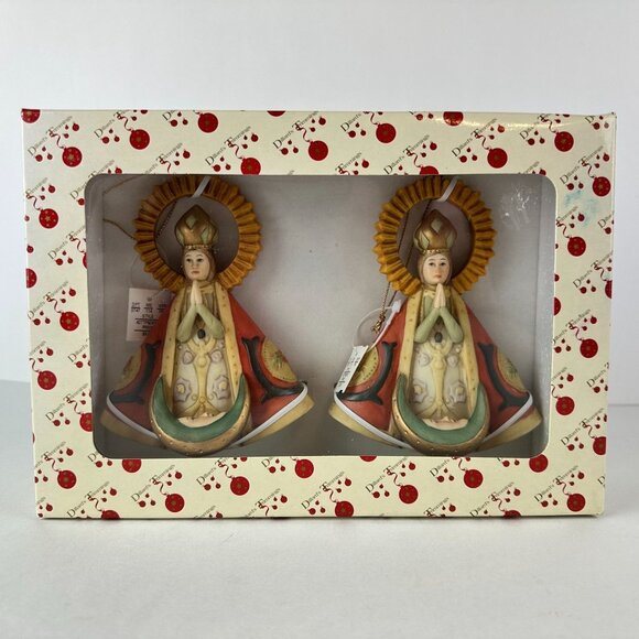 Virgin Mary Christmas Ornaments Set Of 2 Dillards Trimmings - Picture 1 of 4